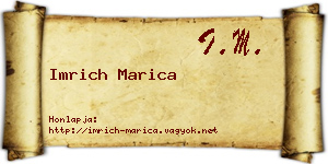 Imrich Marica névjegykártya
